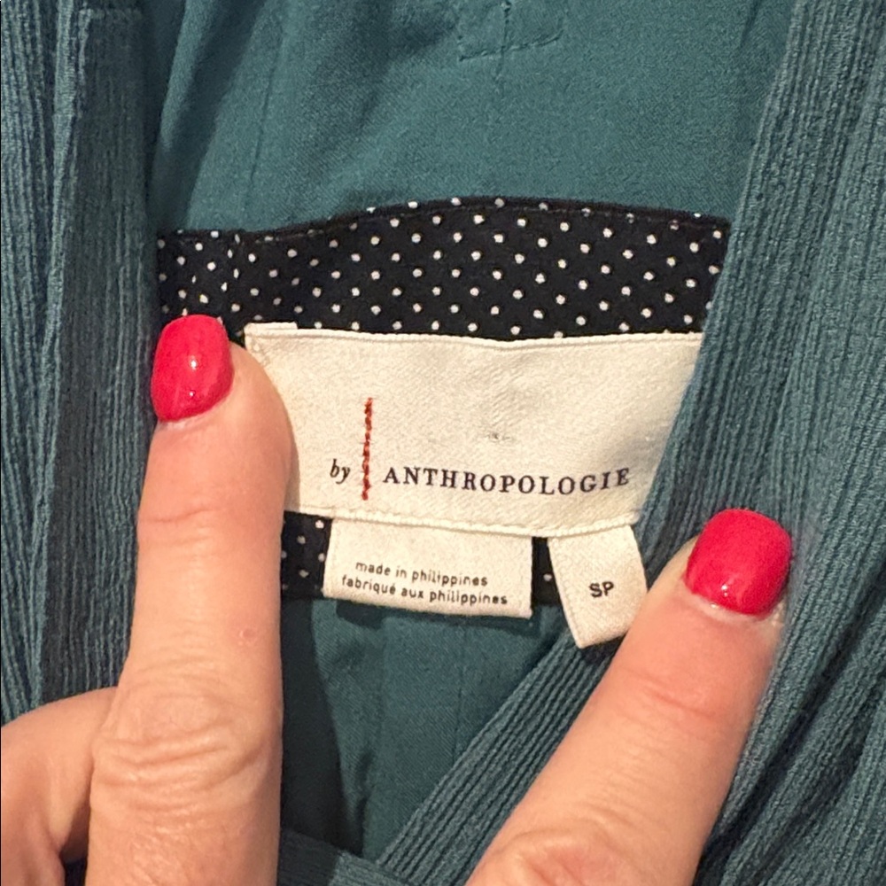 Last call. Anthropologie Teal jumpsuit- size S petite - Picture 2 of 6